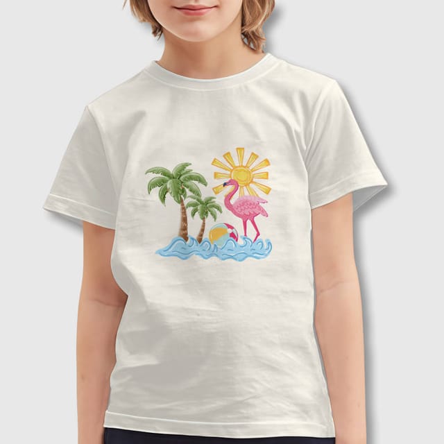 Tropical Flamingo Kids T-Shirt for Summer Daily Wear