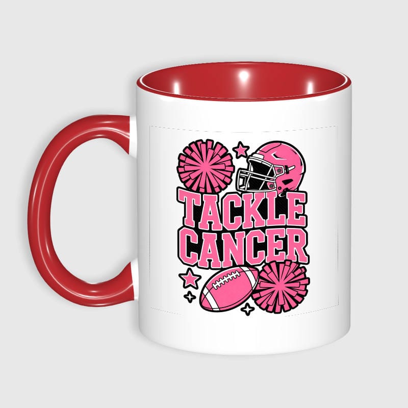 Tackle Cancer Football Coffee Mug for Breast Cancer Awareness Gifts