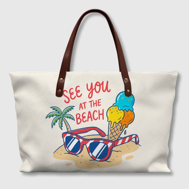 See You At The Beach Large Tote Bag for Summer Daily Use