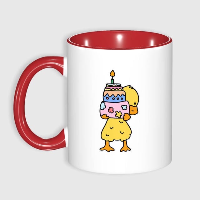 Cute Birthday Duck Ceramic Mug for Duck Lovers Birthday Gift