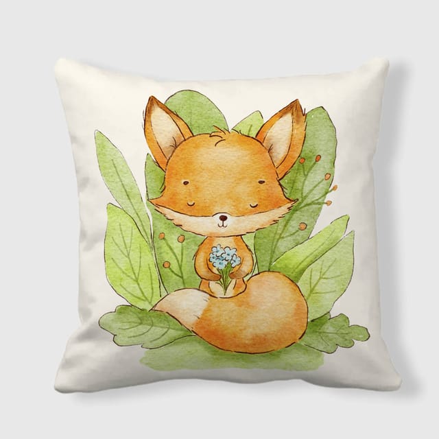 Cute Watercolor Fox Throw Pillow for Fox Lovers Home Decor