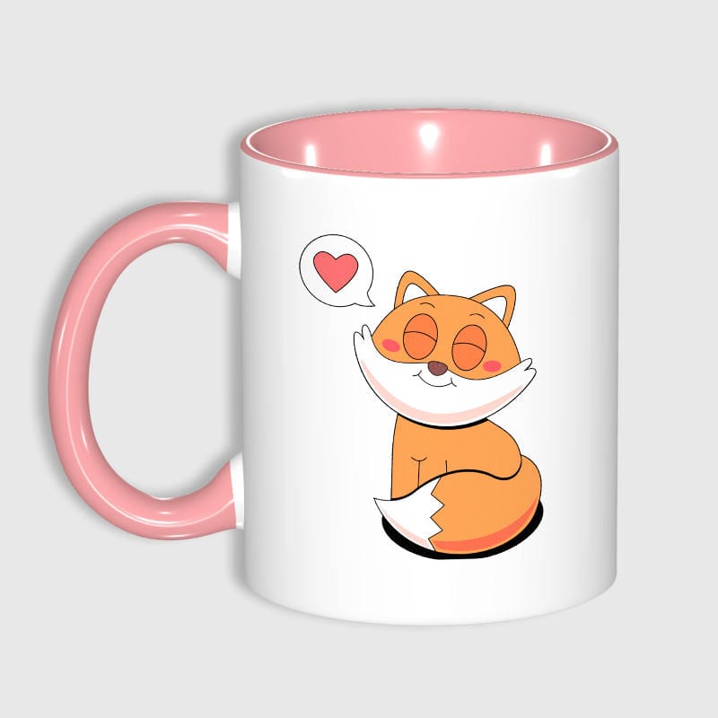 Cute Cartoon Fox Ceramic Mug for Fox Lovers Valentine Gift