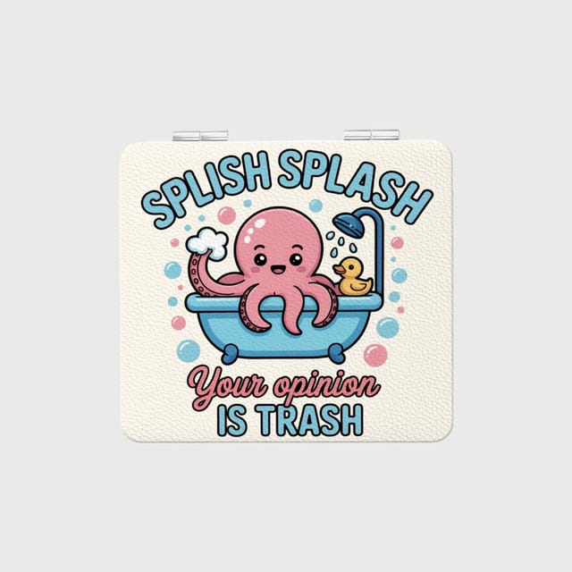 Sassy Octopus Pocket Makeup Mirror for Friend Birthday Gift