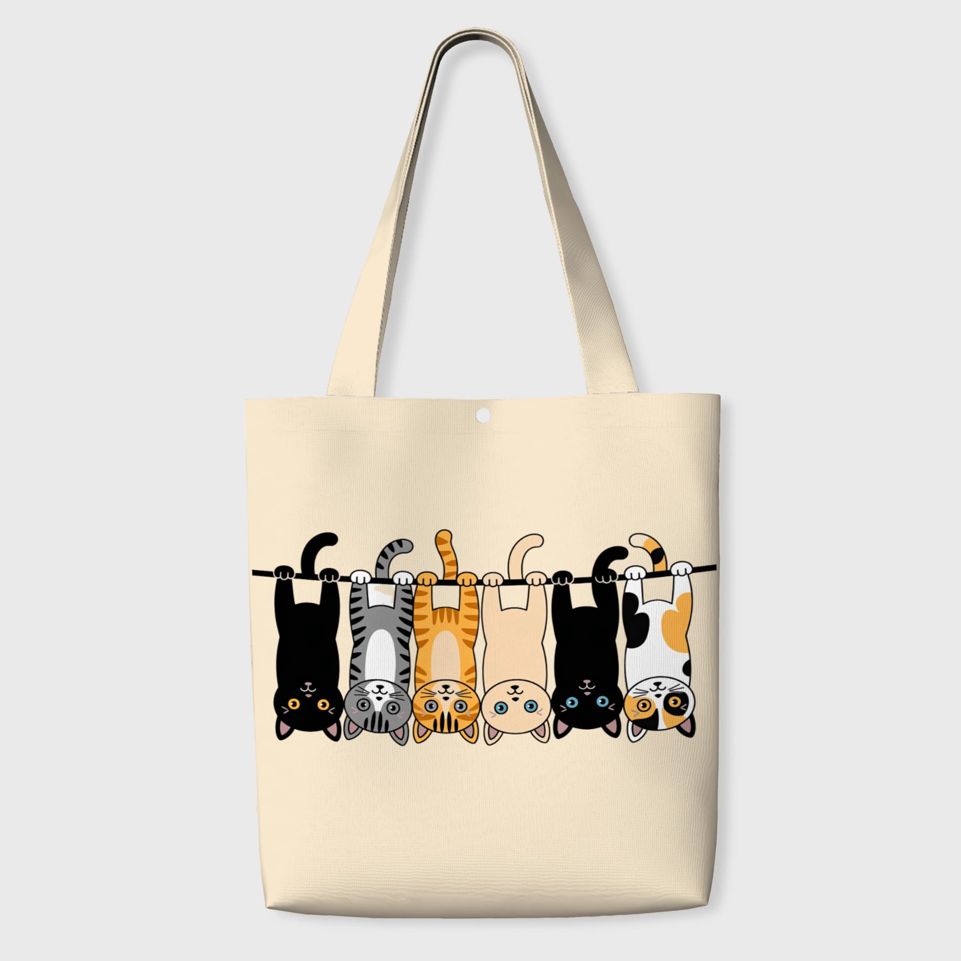Cute Hanging Cats Tote Bag for Cat Lovers Daily Use