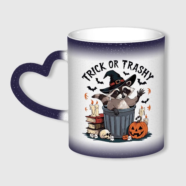 Funny Raccoon Halloween Color Changing Mug for Pet Lovers