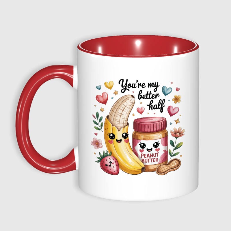 Cute Cartoon Better Half Mug for Couple Valentine's Gift