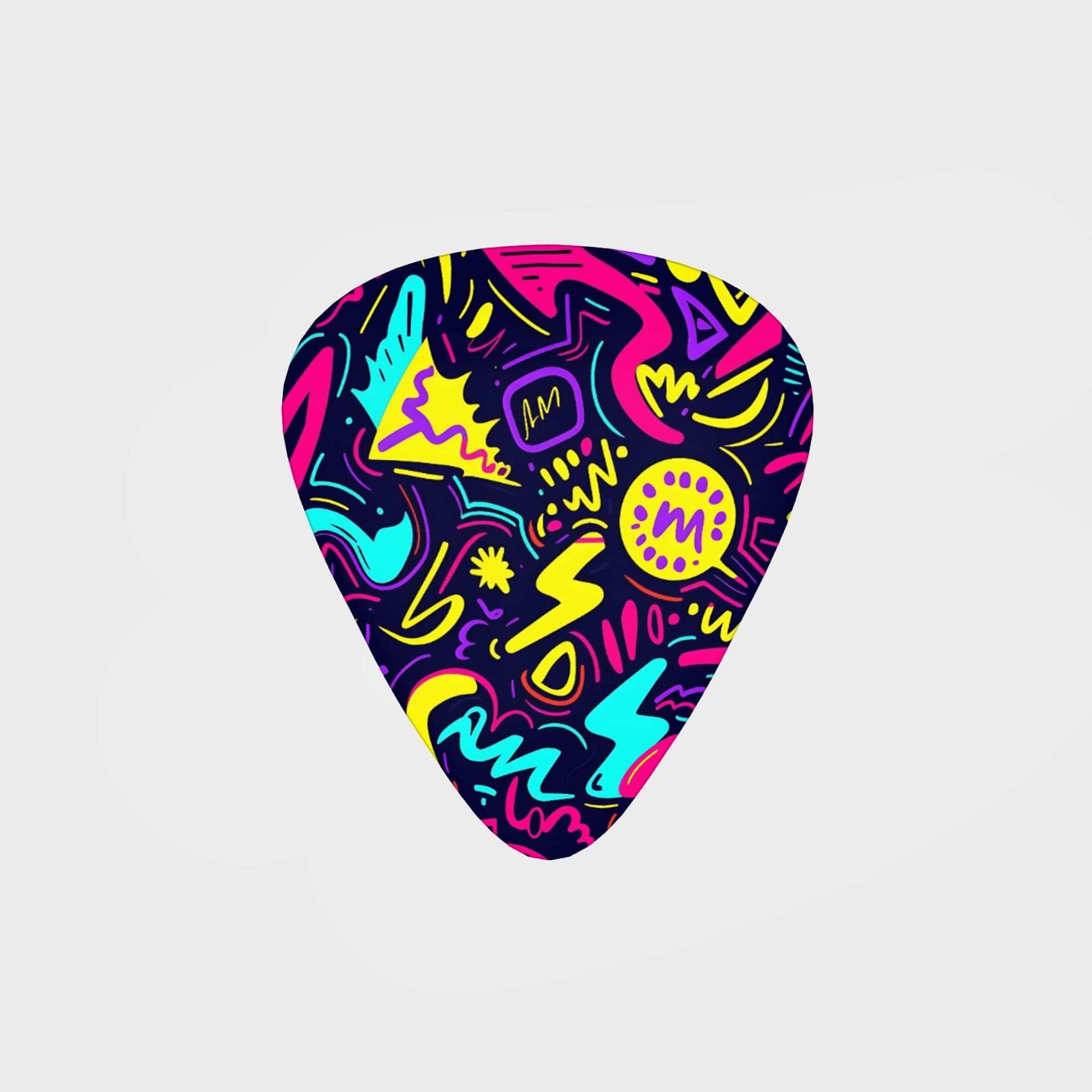 Retro 90s Doodle Teardrop Guitar Pick for Guitarist Gifts