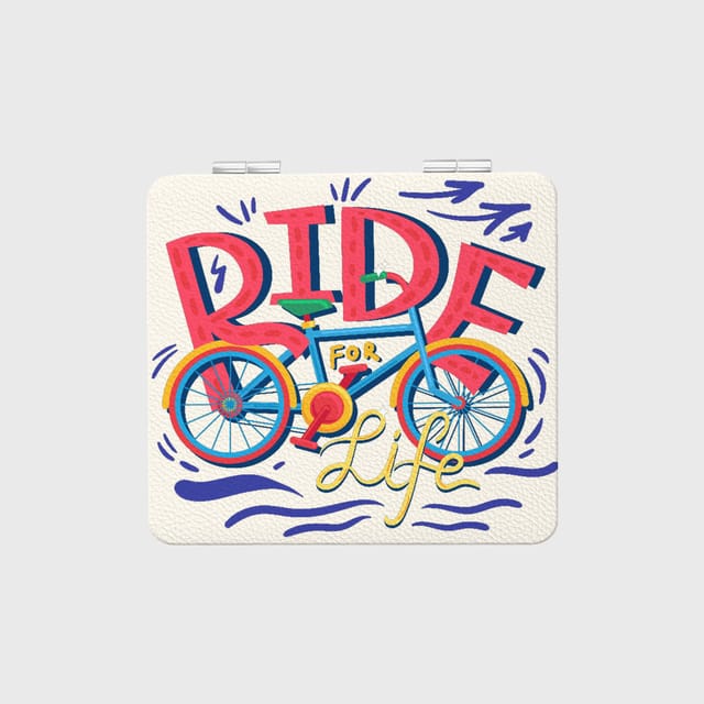 Ride for Life Bicycle Pocket Makeup Mirror for Cyclists Gift