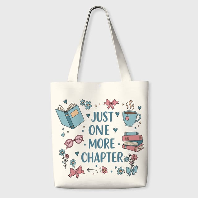 Book Themed Quote Tote Bag for Book Lovers Daily Use