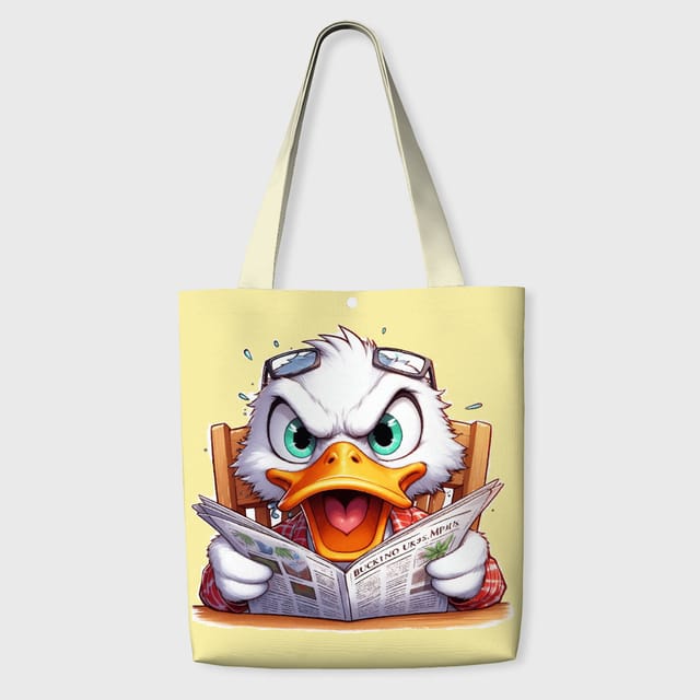 Funny Grumpy Duck Tote Bag for Duck Lovers Daily Use