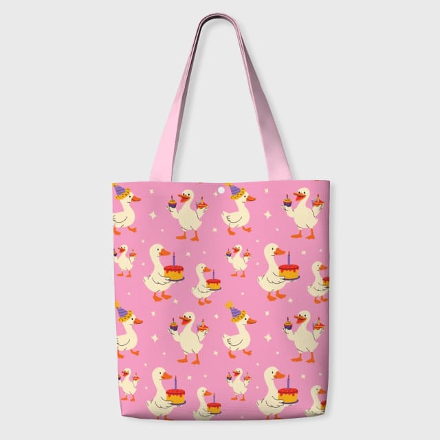 Cute Birthday Duck Tote for Duck Lovers Daily Use