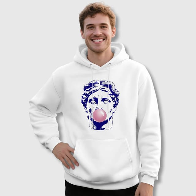 Funny Bubblegum Greek Statue Hoodie for Art Fans Casual Wear