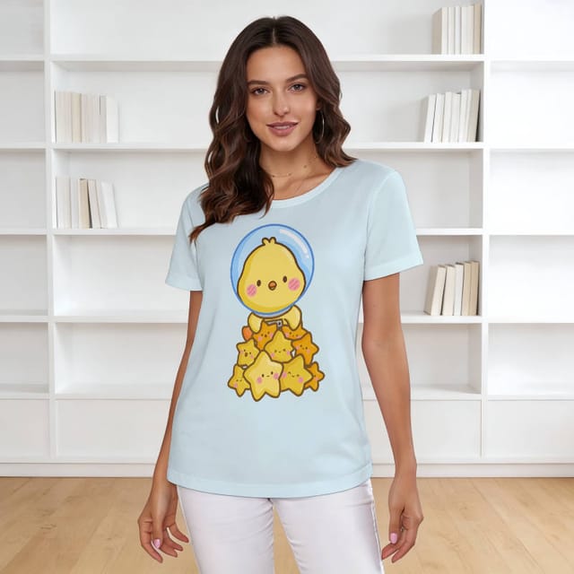 Cute Astronaut Chick T-Shirt for Women Daily Casual Wear