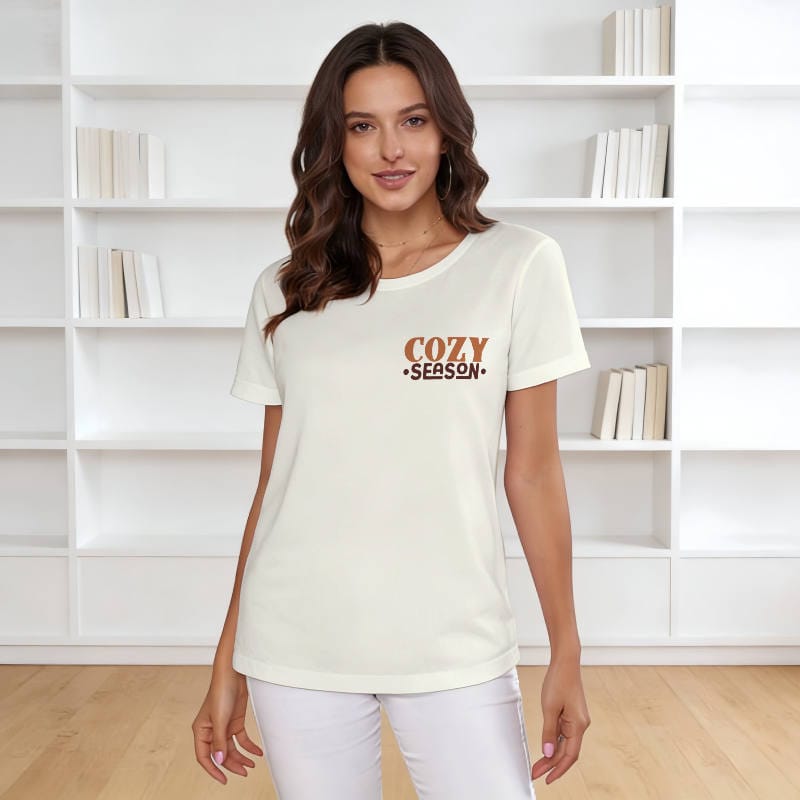 Cozy Season Graphic T-Shirt for Women Casual Daily Wear