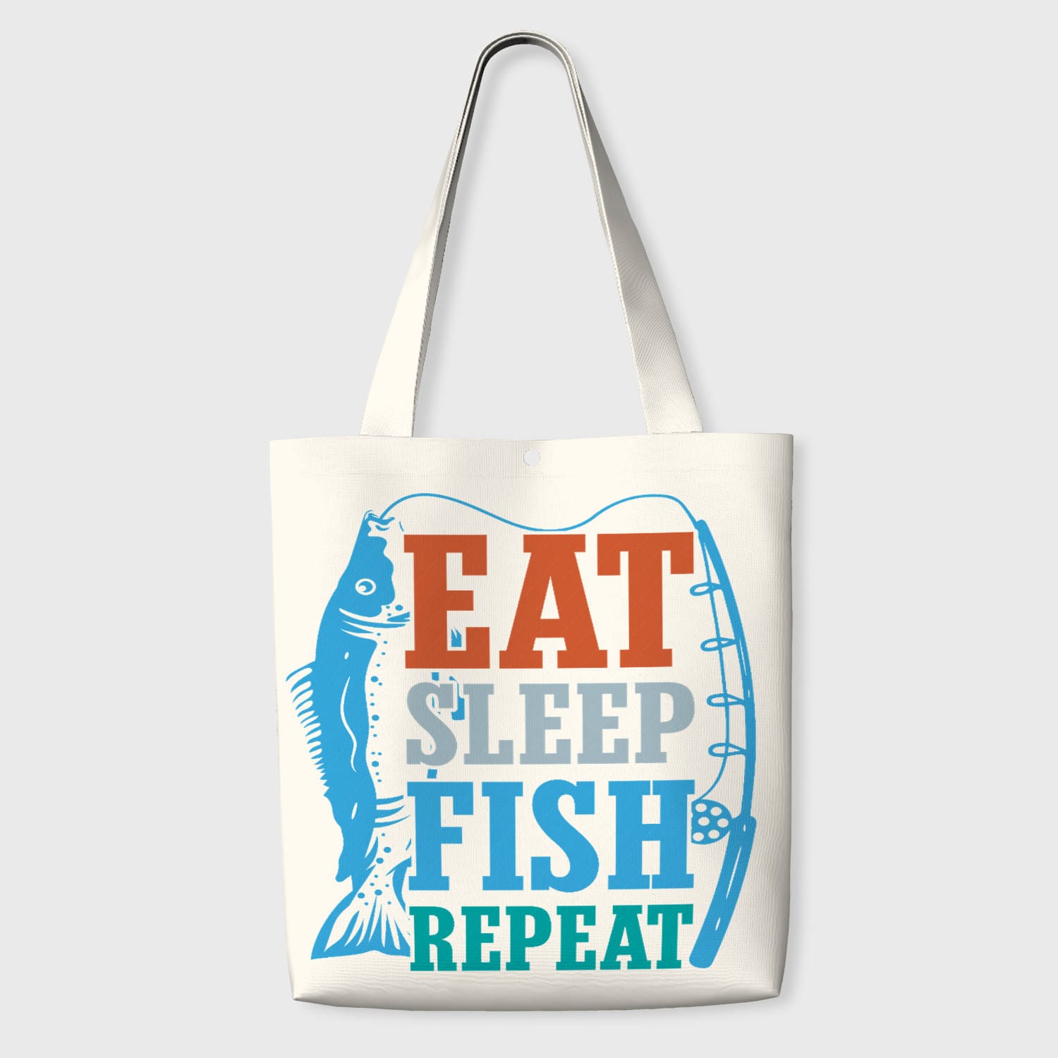 Eat Sleep Fish Repeat Tote Bag for Fishing Lovers Gift Daily Use
