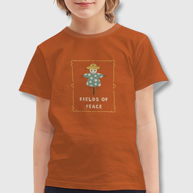 Cute Scarecrow Kids Short Sleeve Tee for Thanksgiving Wear