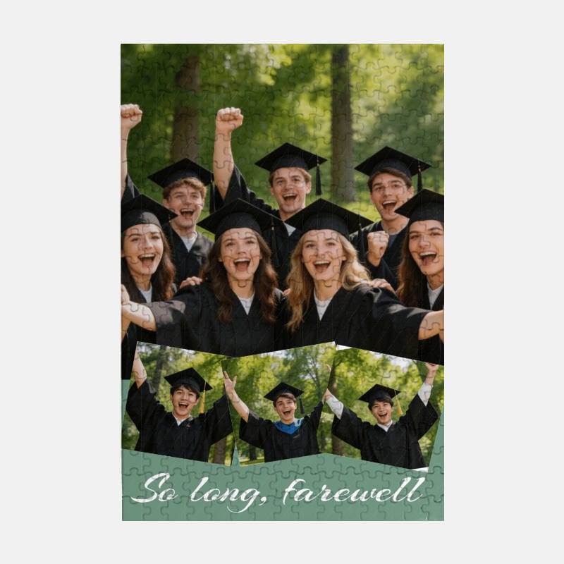 Custom Graduation Photo Collage 300pcs Puzzle for Graduates Gift