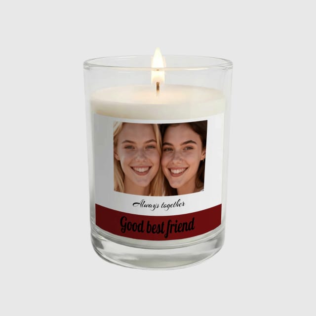 Custom Photo Friendship Candle for Best Friend Birthday Gift