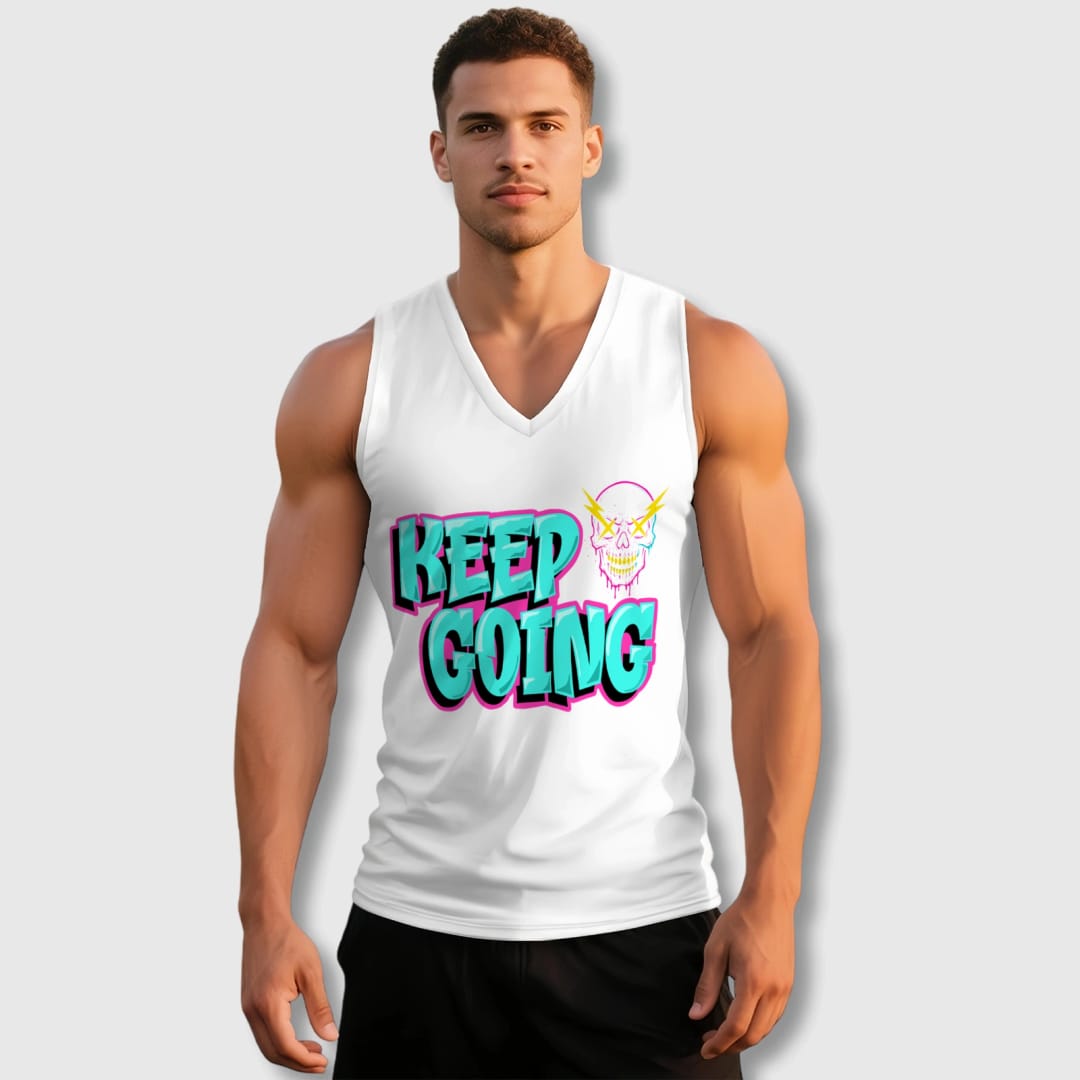 Custom Men's V-Neck Vest | Personalized Lightweight Sleeveless Shirt - 1