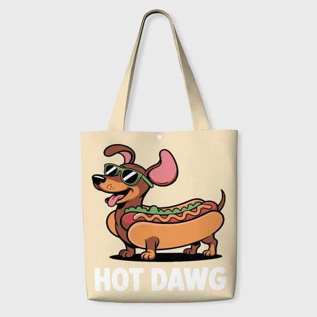 Funny Hot Dog Dachshund Tote Bag for Pet Lovers Daily Use