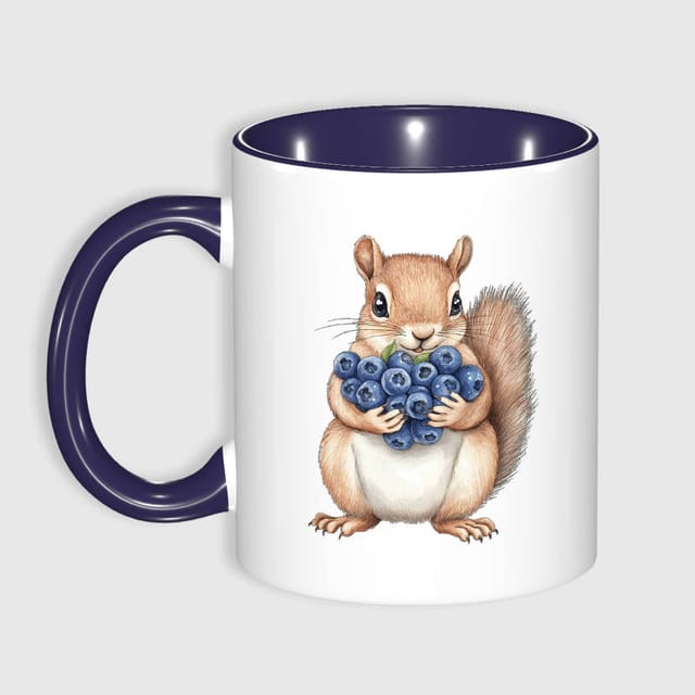 Cute Blueberry Squirrel 11oz Mug for Animal Lovers Gift