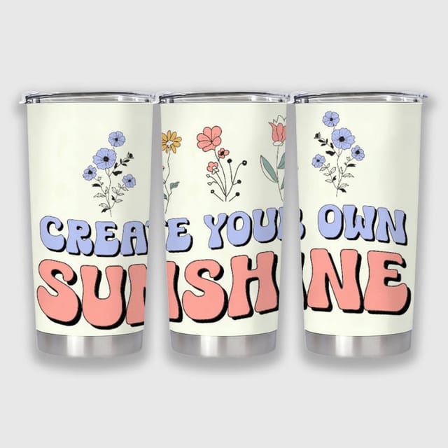 Floral Quote 20oz Insulated Tumbler for Women Gift