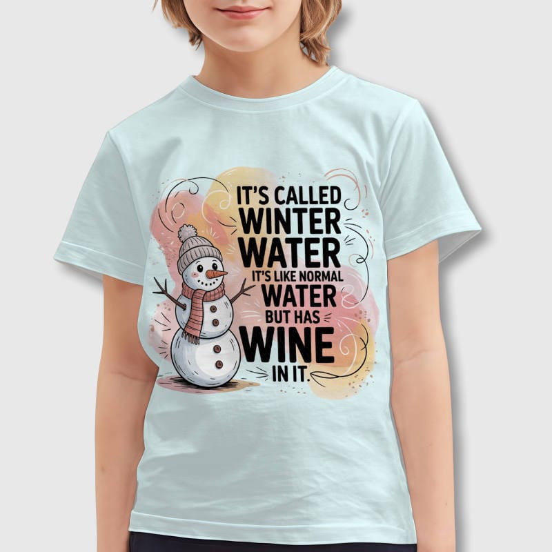 Funny Snowman Wine Quote Kids T-Shirt for Christmas Gift