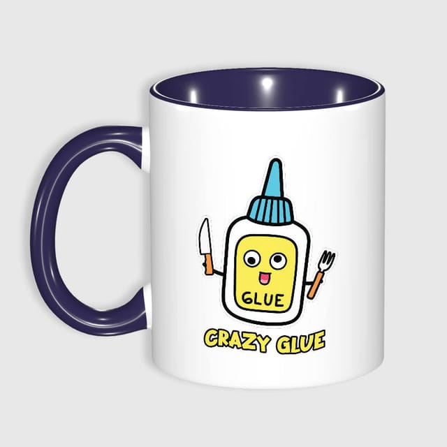 Funny Crazy Glue Pun Ceramic Coffee Mug for Daily Gifting
