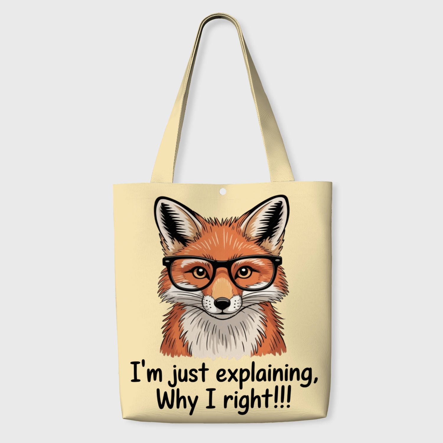 Funny Sarcastic Fox Tote Bag for Pet Lovers Daily Use
