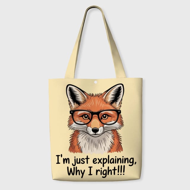 Funny Sarcastic Fox Tote Bag for Pet Lovers Daily Use