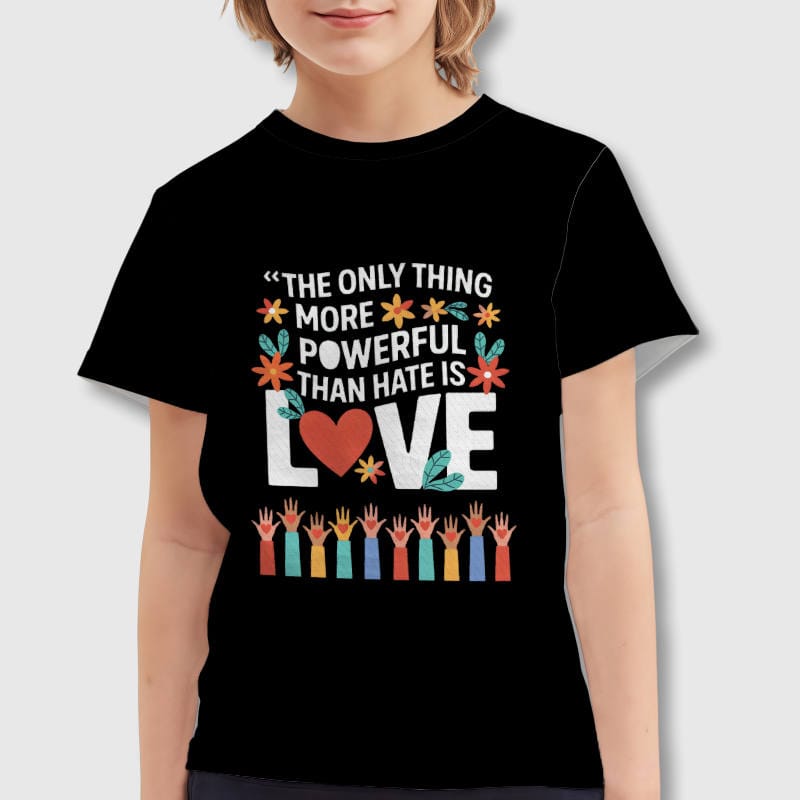 Love Quote Floral Kids T-Shirt for Valentine's Day Gift