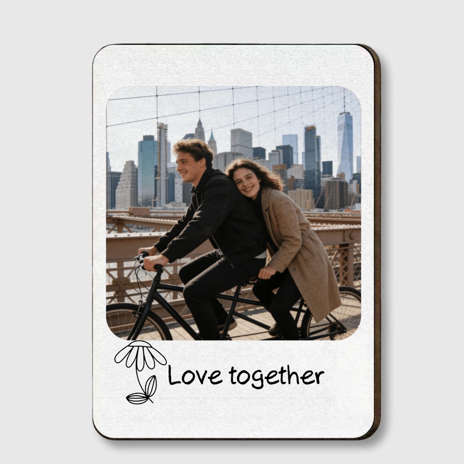 Custom Floral Photo Car Visor Clip for Couples Anniversary Gift