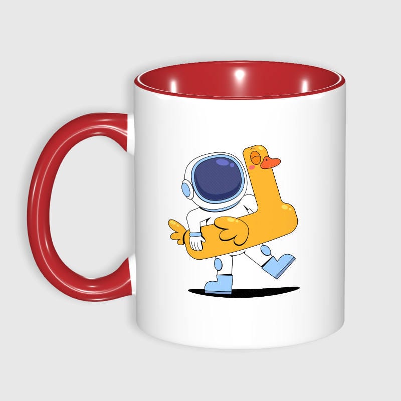 Cute Astronaut Duck 11oz Mug for Space Fans Daily Use