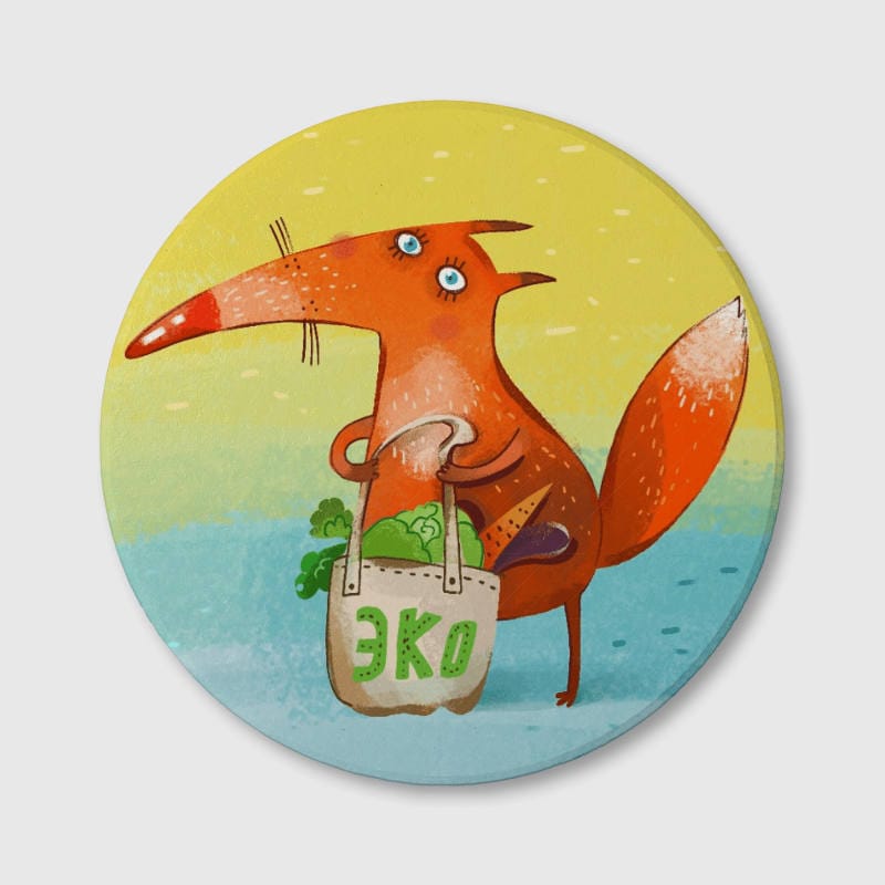 Cute Fox Ceramic Coaster for Pet Lovers Daily Home Use