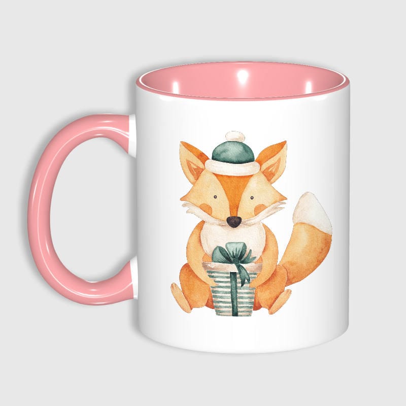 Watercolor Christmas Fox Coffee Mug for Fox Lovers Gift