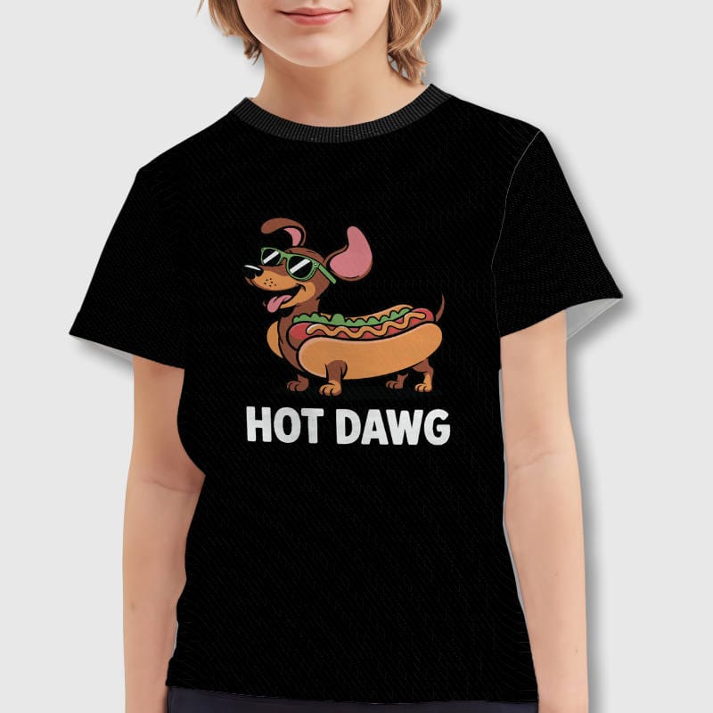 Funny Hot Dawg Kids Tee for Boys Girls Gift