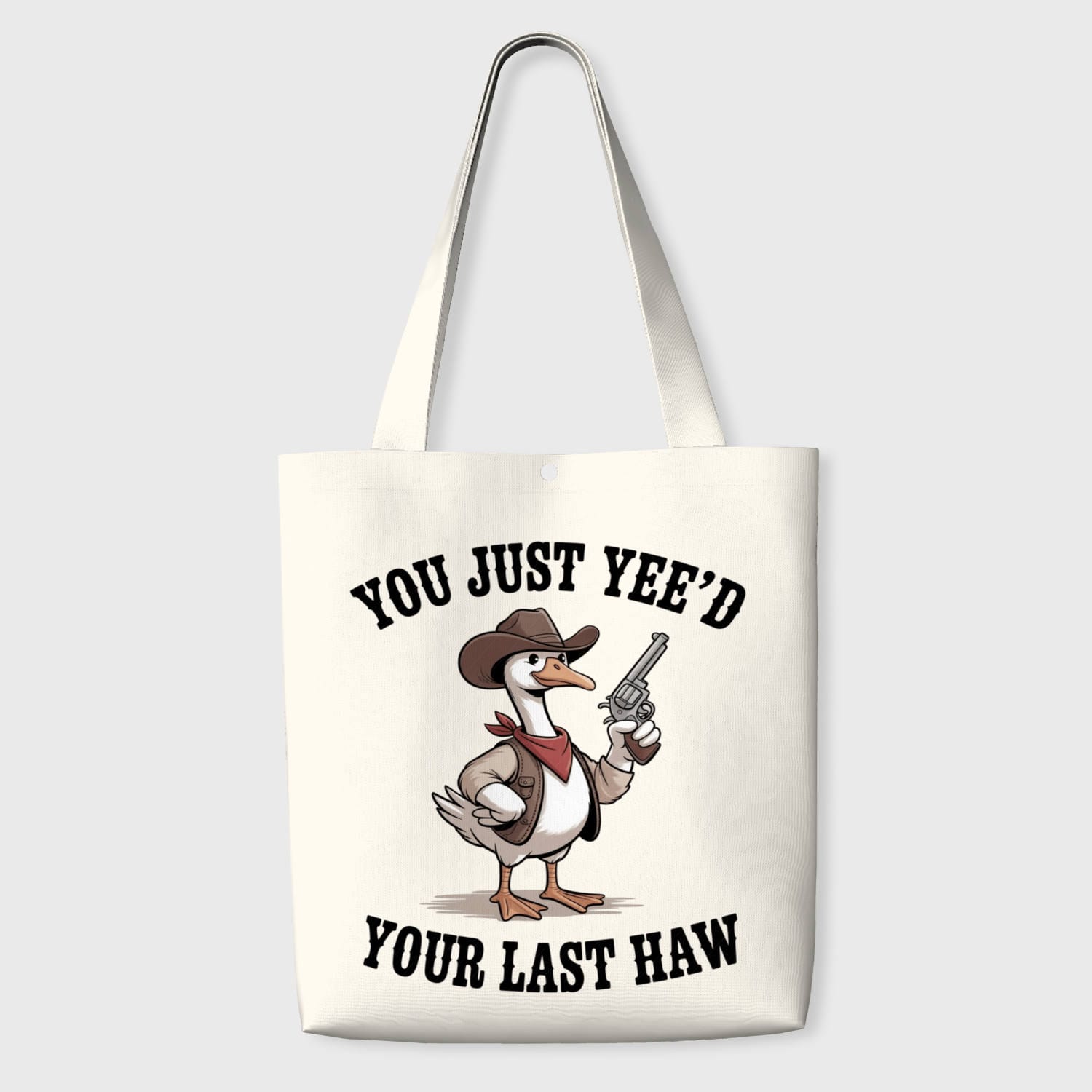 Funny Cowboy Goose Tote Bag for Humor Lovers Daily Use