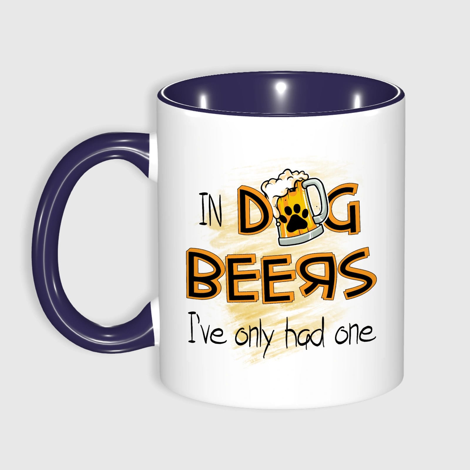 Navy Trim Funny Dog Beer Quote Coffee Mug for Pet Lovers