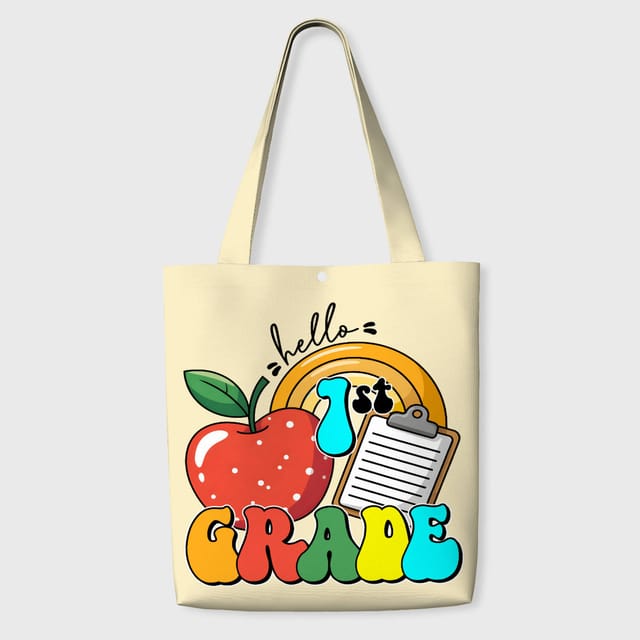 Hello 1st Grade Print Tote Bag for Teachers Back to School Gift
