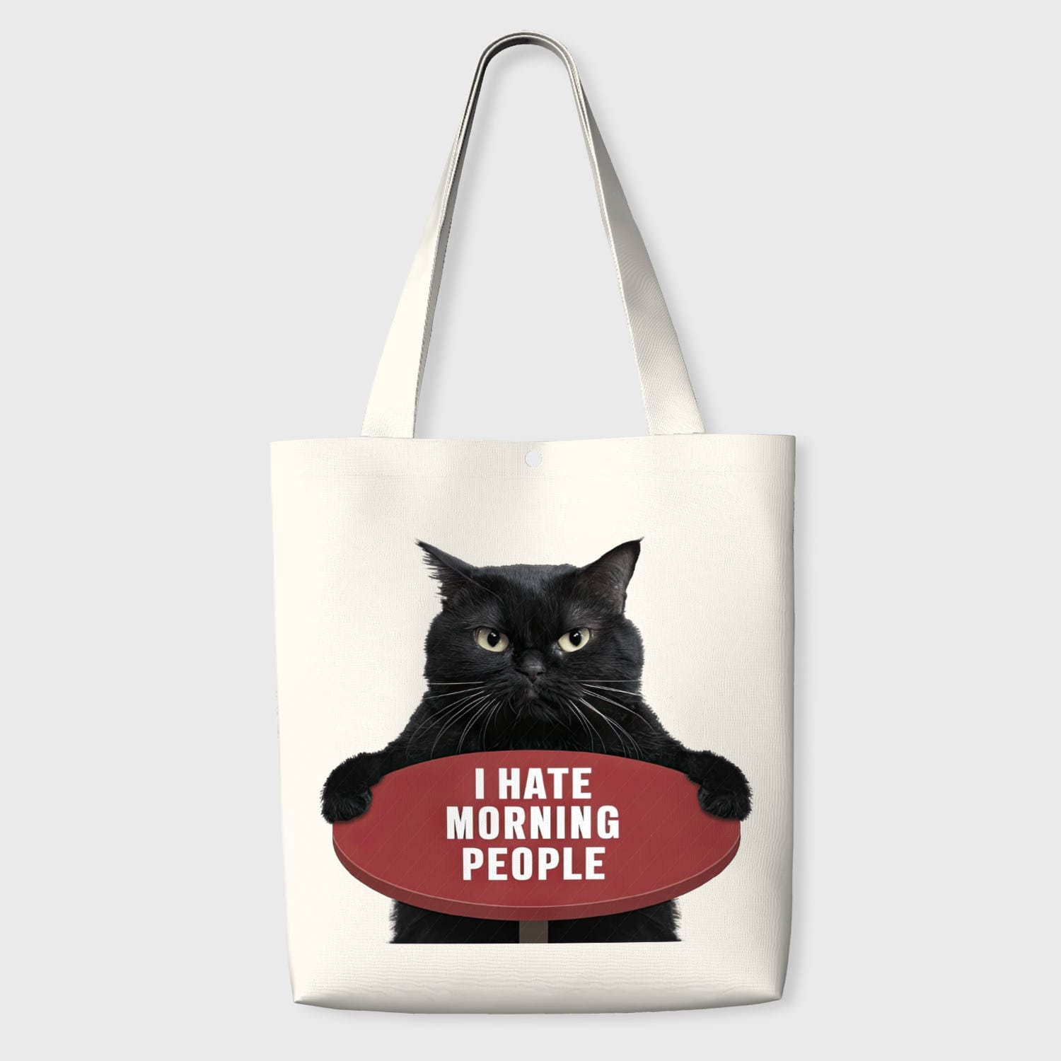 Funny Grumpy Cat Tote Bag for Cat Lovers Daily Use & Gift