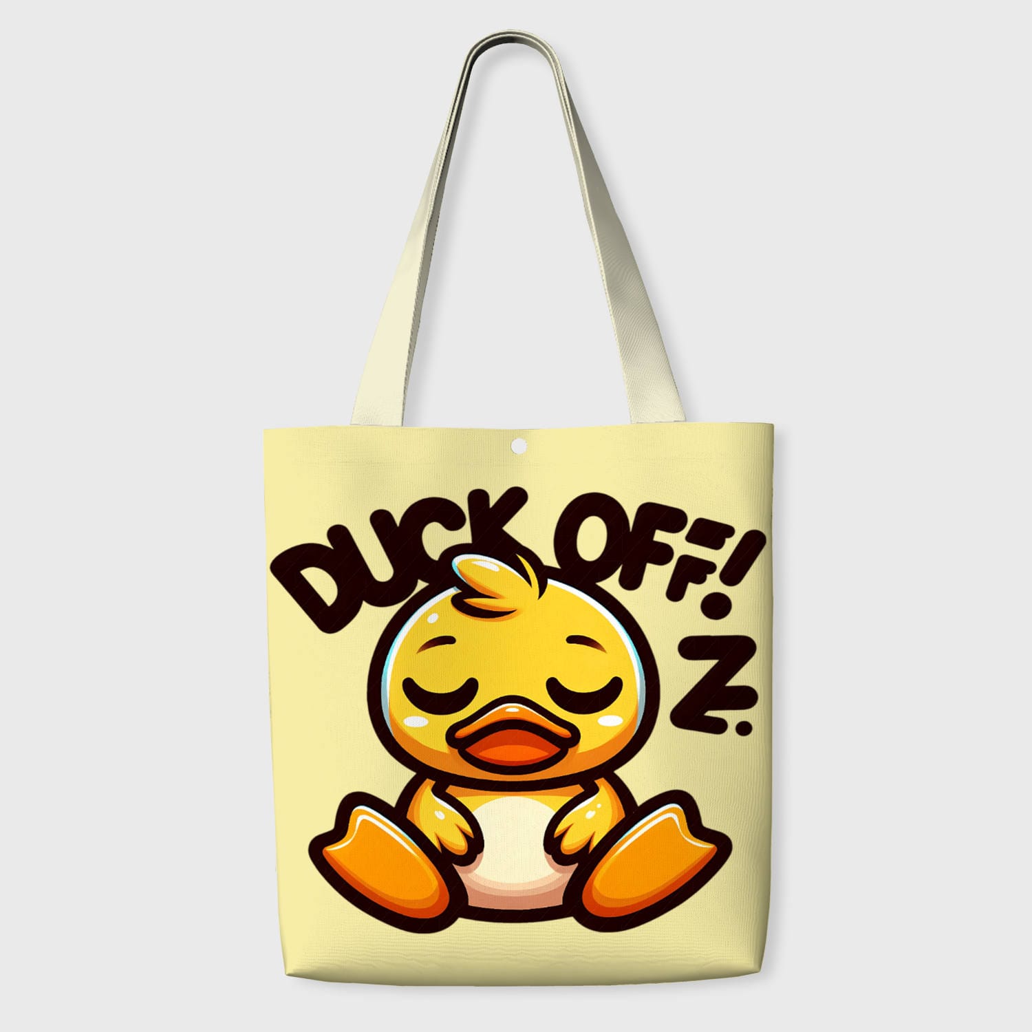 Funny Sleeping Duck Pun Tote Bag for Duck Fans Daily Use