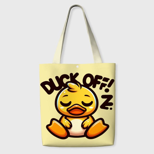 Funny Sleeping Duck Pun Tote Bag for Duck Fans Daily Use