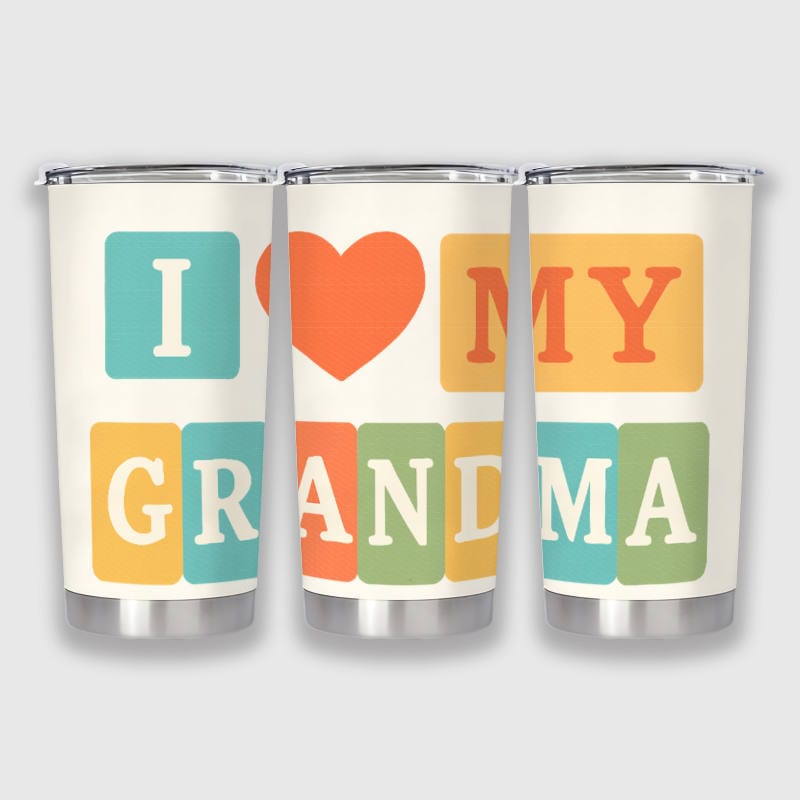 I Love My Grandma Insulated Tumbler for Grandparent Gifts