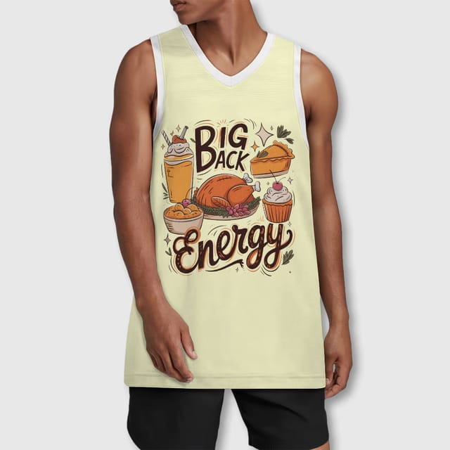 Big Back Energy Thanksgiving Basketball Tank Top for Men