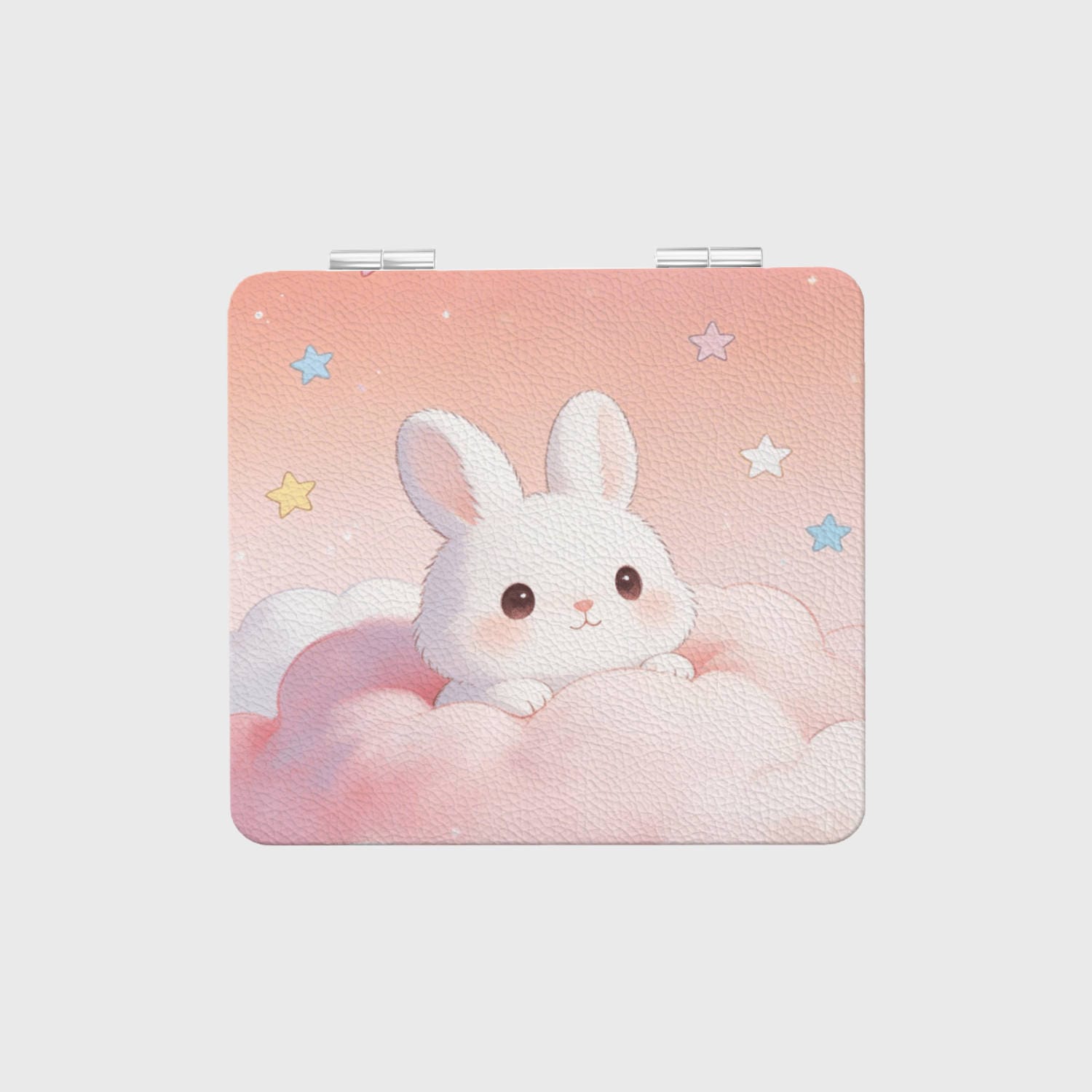 Cute Cloud Bunny Square Pocket Makeup Mirror for Girls Daily Use