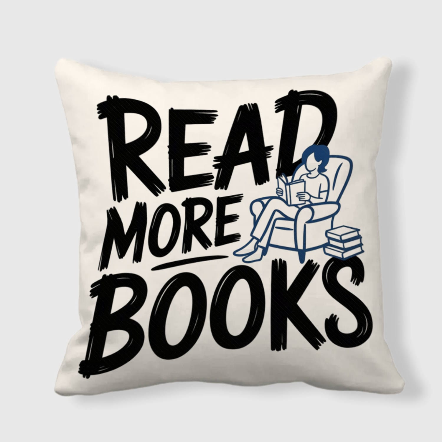 Read More Books Quote Throw Pillow for Book Lovers Home Decor