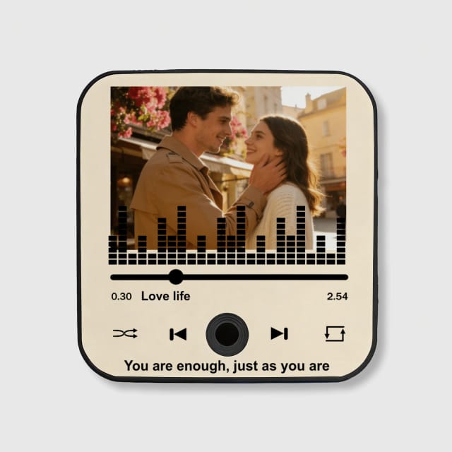Custom Photo Music Player Fridge Magnet for Couples Valentine Gift