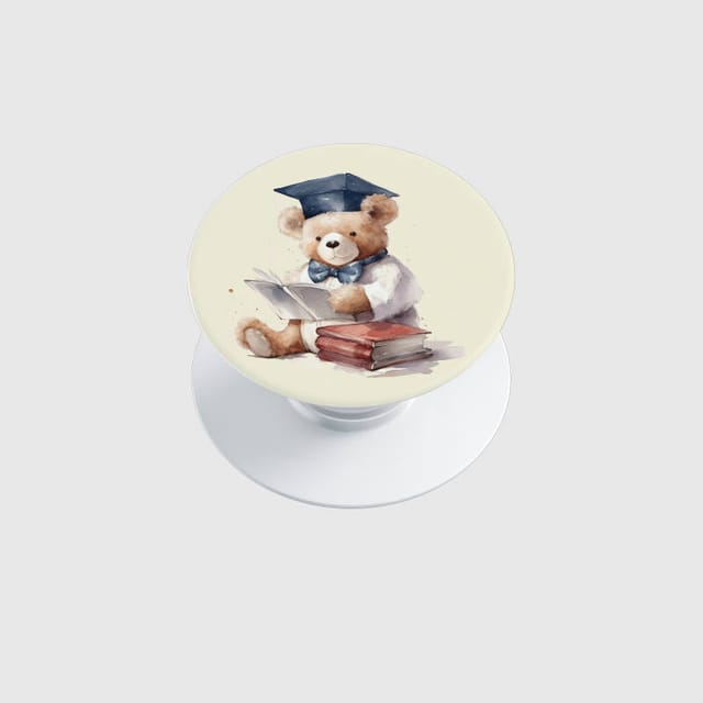 Watercolor Graduation Teddy Bear Phone Grip for Graduate Gifts
