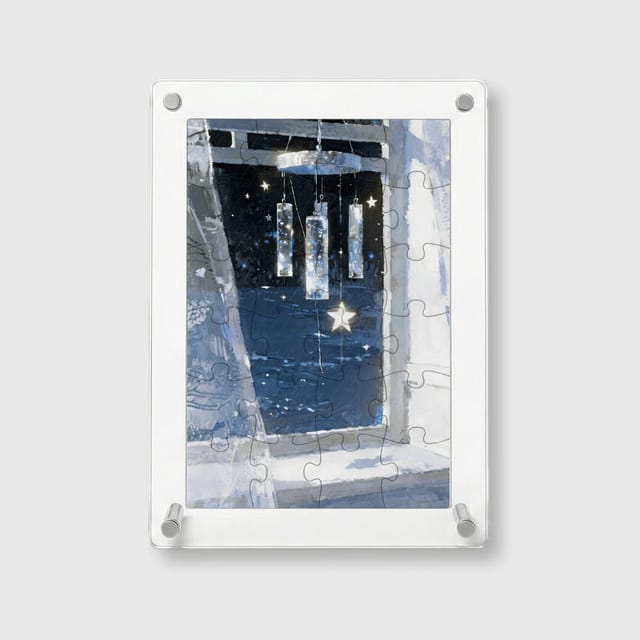 Winter Star Framed Acrylic Puzzle for Home Decor Gift