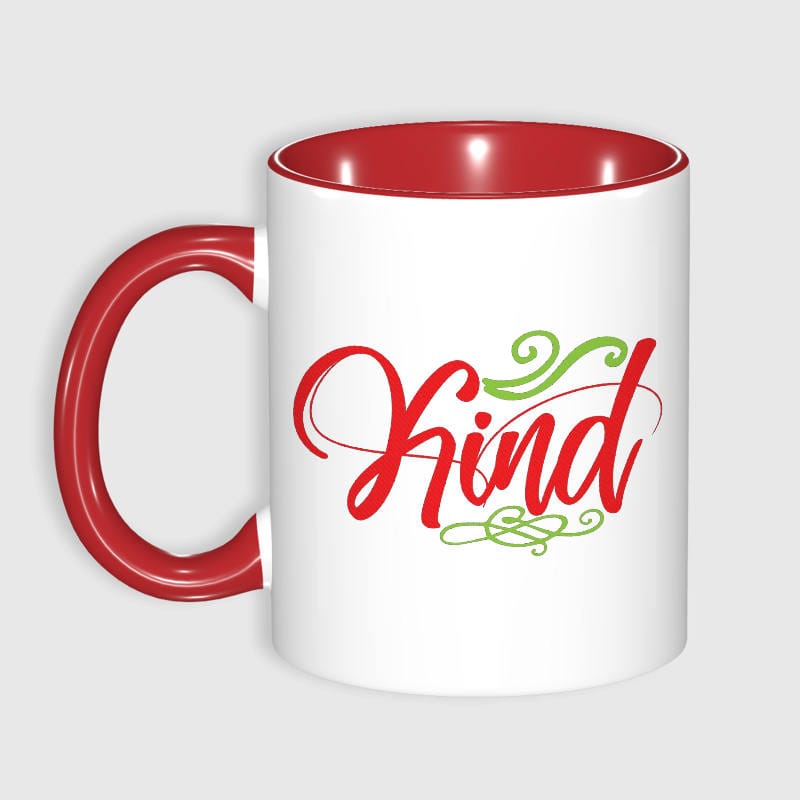 Kind Calligraphy 11oz Red Mug for Teacher Appreciation Gift